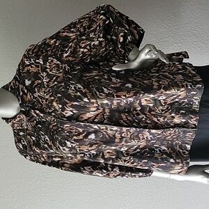 Ted Baker Evrett Lantern Sleeve Shirt Khaki Size 2 (4-6).